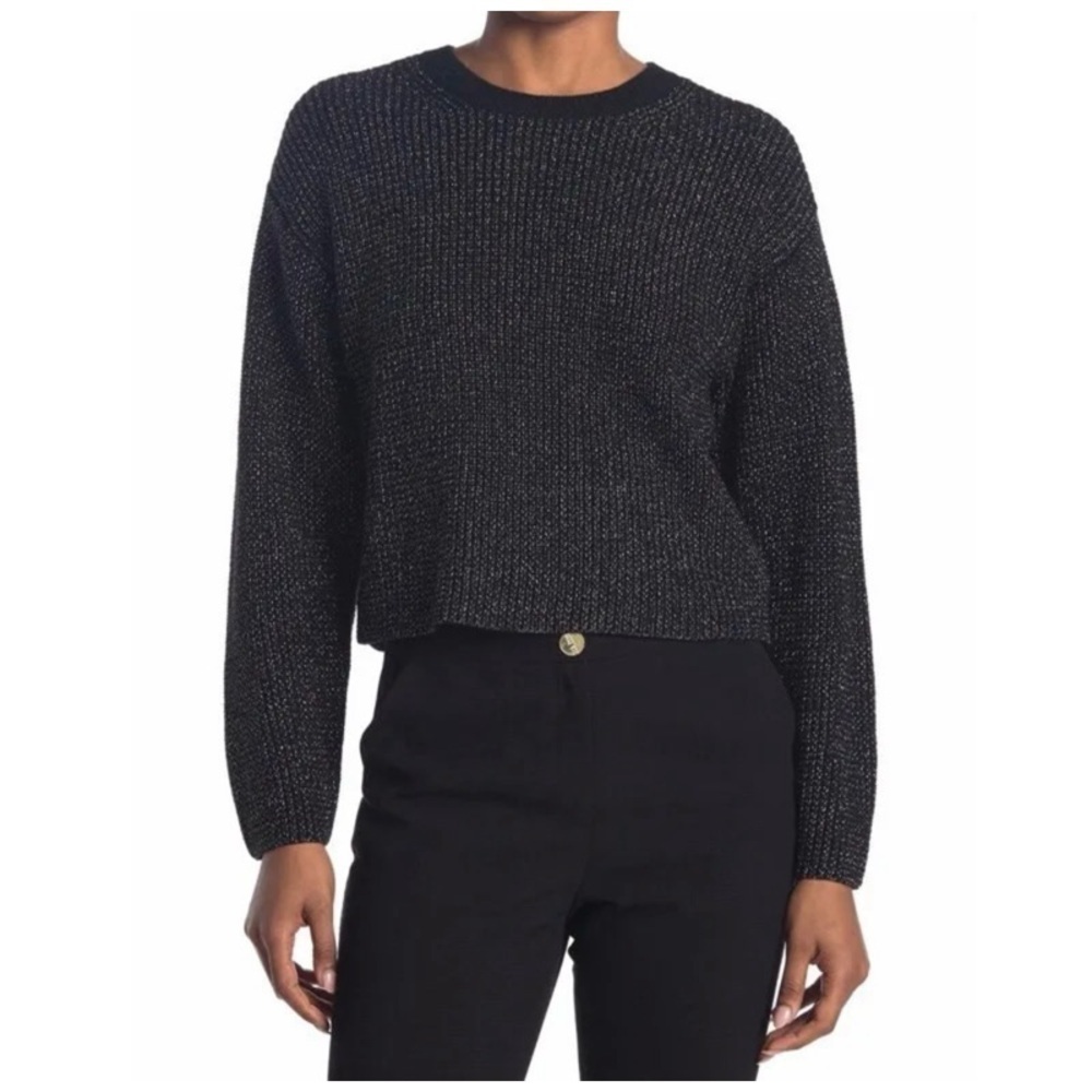 NEW RAG & BONE Jubilee Metallic Crop Sweater